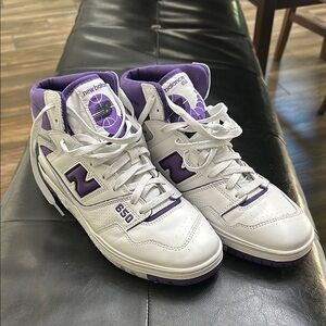 New Balance 650 White and Purple High-Tops